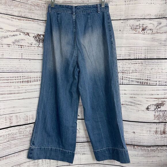 Salt + Soul jeans Womens Size Small High Rise Wide slouchy Leg Blue Cropped Boho - Picture 4 of 10